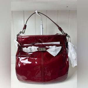 Coach Women’s Chelsea Red Patent Leather Hobo Handbag Purse